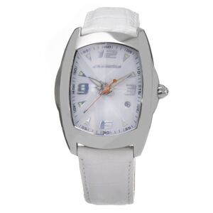 Chronotech White Leather Strap Watch Men White Watches